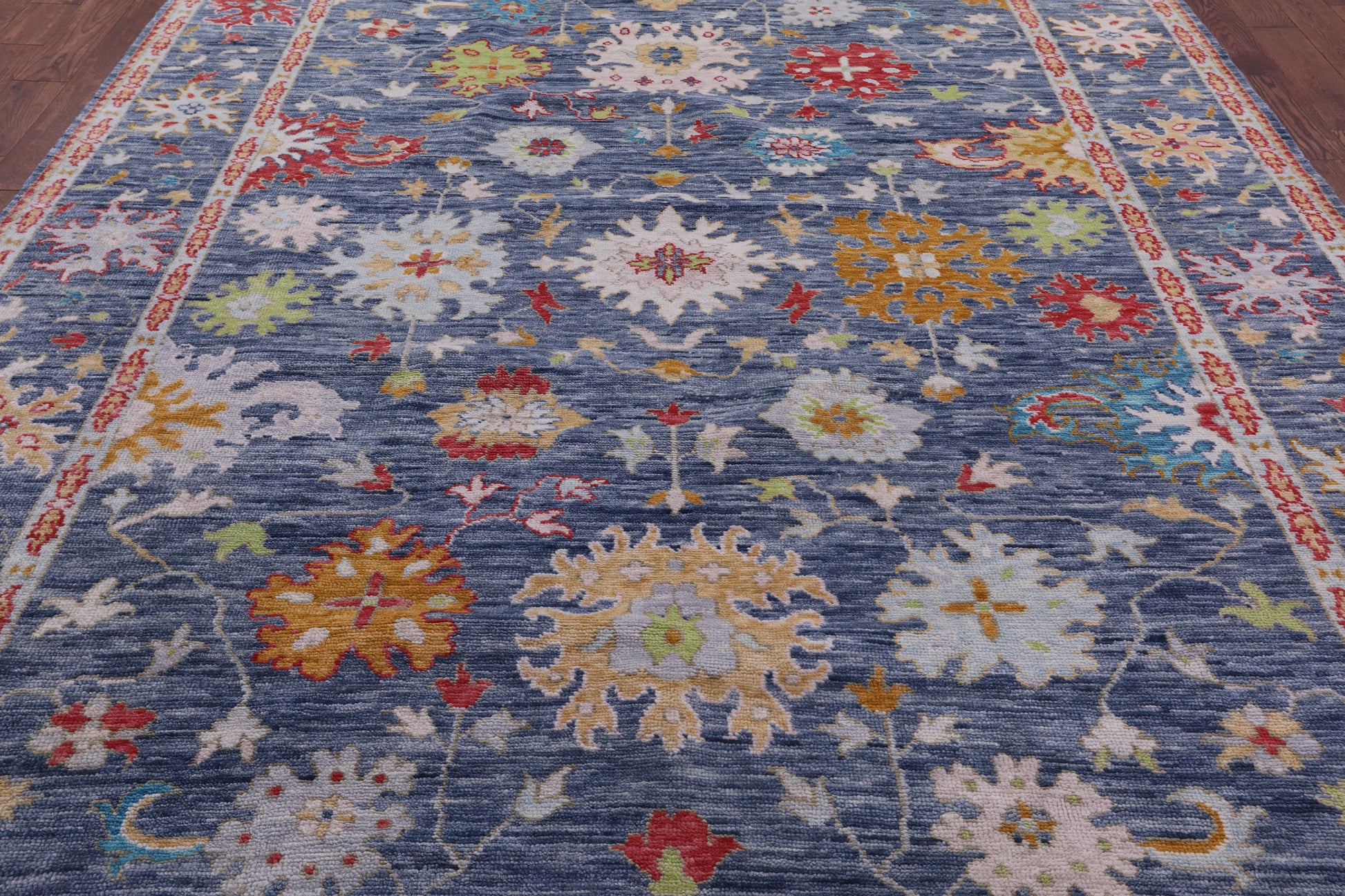 Grey Turkish Oushak Hand Knotted Wool Rug - 9' 0" X 11' 10" - Golden Nile