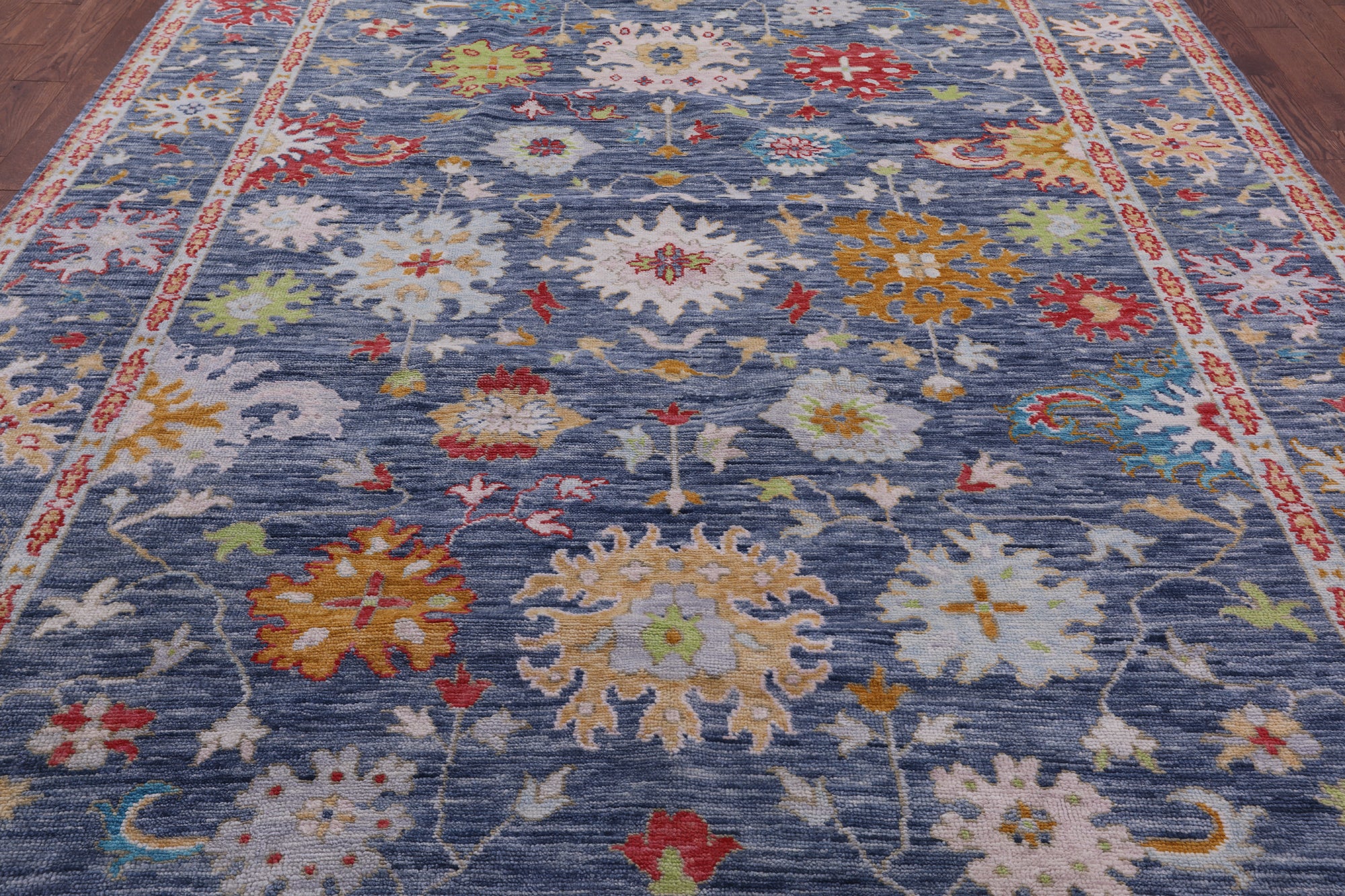 Grey Turkish Oushak Hand Knotted Wool Rug - 9' 0" X 11' 10" - Golden Nile