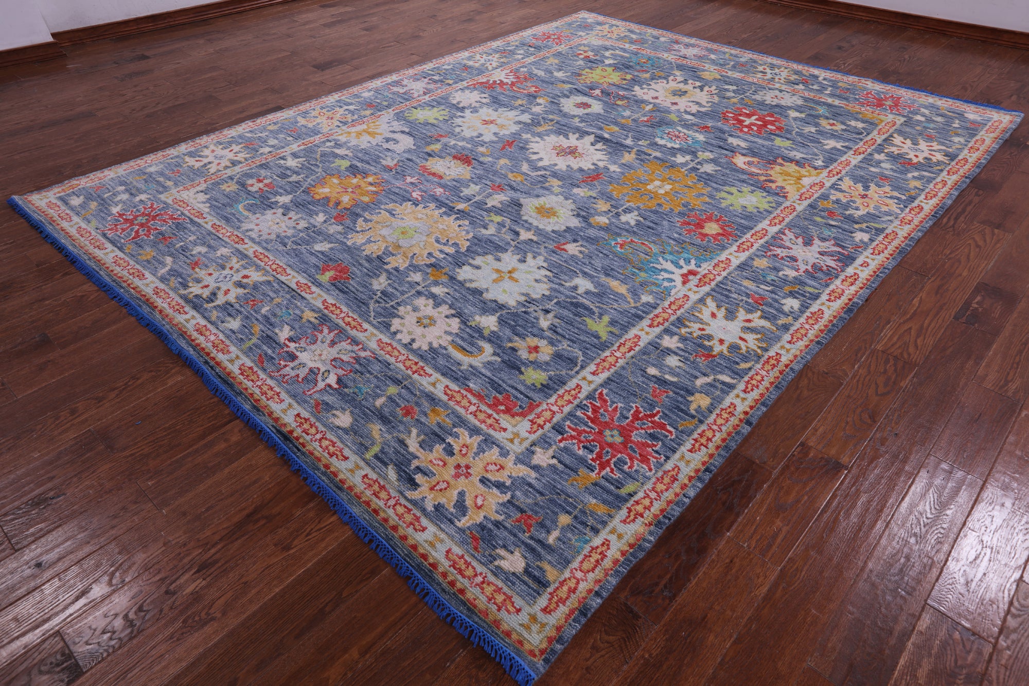 Grey Turkish Oushak Hand Knotted Wool Rug - 9' 0" X 11' 10" - Golden Nile