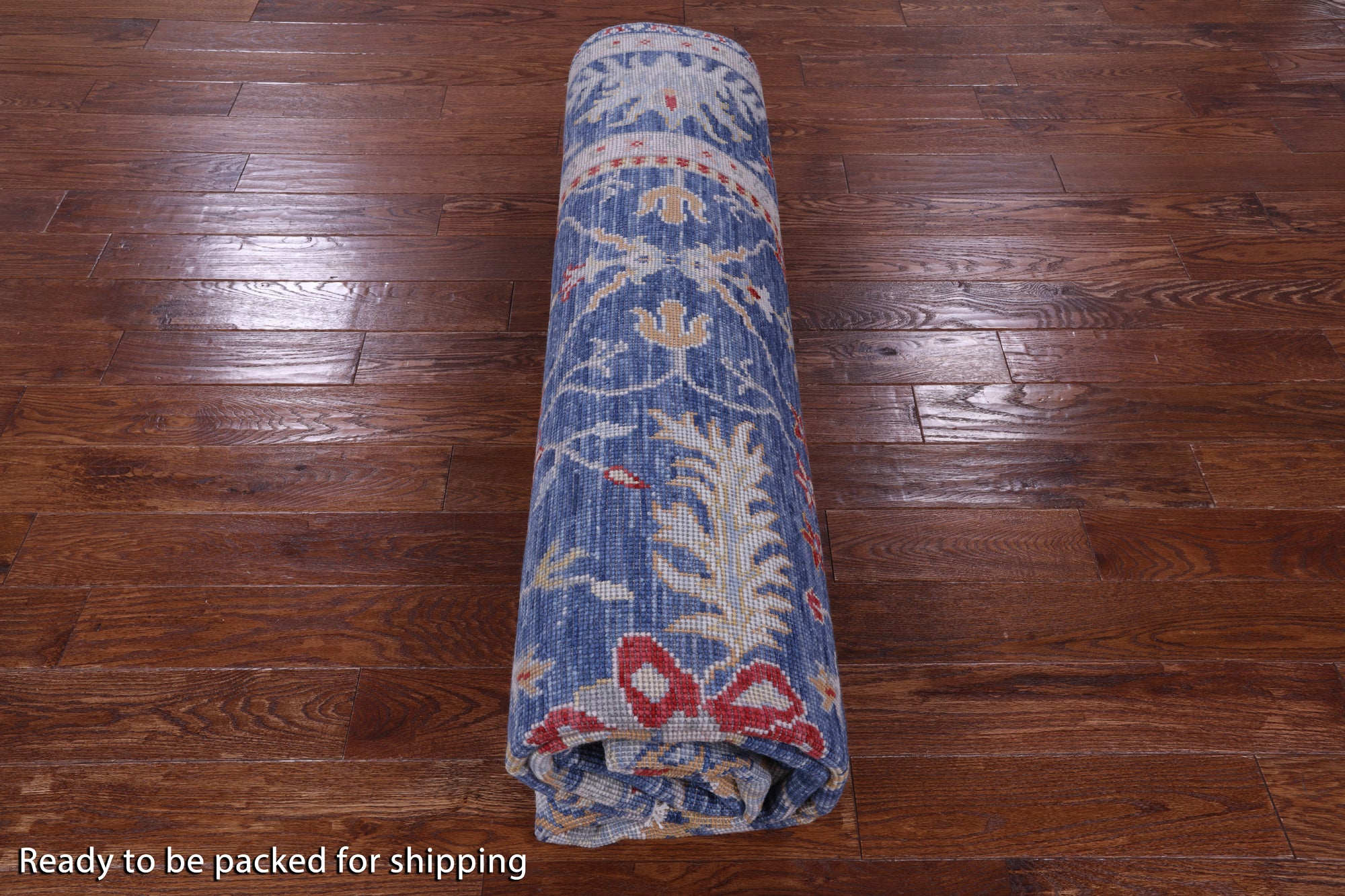 Blue Turkish Oushak Handmade Wool Rug - 8' 10" X 11' 11" - Golden Nile
