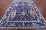 Blue Turkish Oushak Handmade Wool Rug - 8' 10" X 11' 11" - Golden Nile