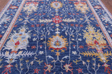 Blue Turkish Oushak Handmade Wool Rug - 8' 10" X 11' 11" - Golden Nile