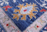 Blue Turkish Oushak Handmade Wool Rug - 8' 10" X 11' 11" - Golden Nile