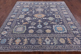 Grey Square Turkish Oushak Hand Knotted Wool Rug - 8' 0" X 8' 2" - Golden Nile