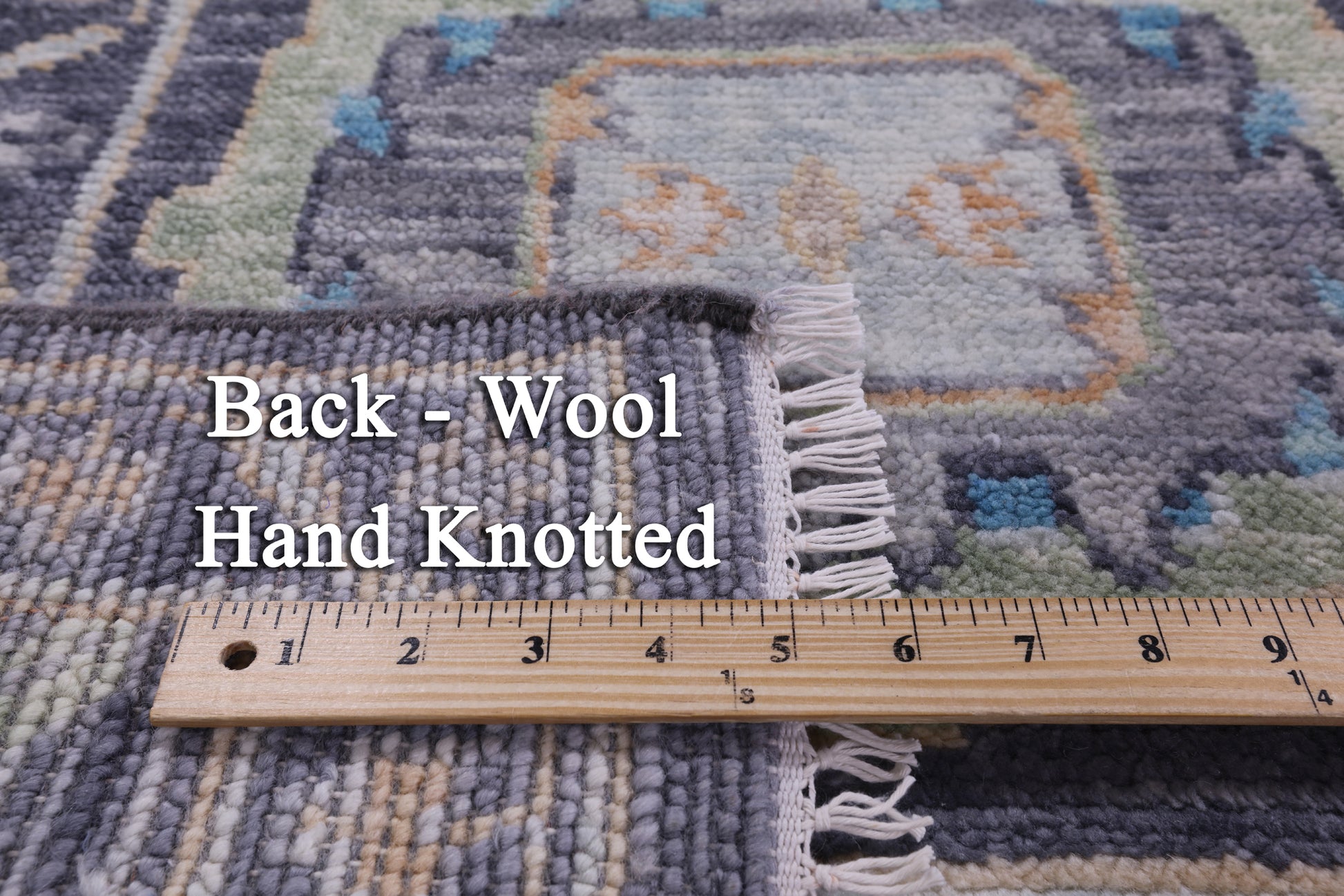 Grey Square Turkish Oushak Hand Knotted Wool Rug - 8' 0" X 8' 2" - Golden Nile