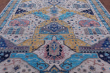 Ivory Turkish Oushak Hand Knotted Wool Rug - 9' 1" X 11' 7" - Golden Nile