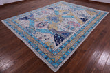 Ivory Turkish Oushak Hand Knotted Wool Rug - 9' 1" X 11' 7" - Golden Nile