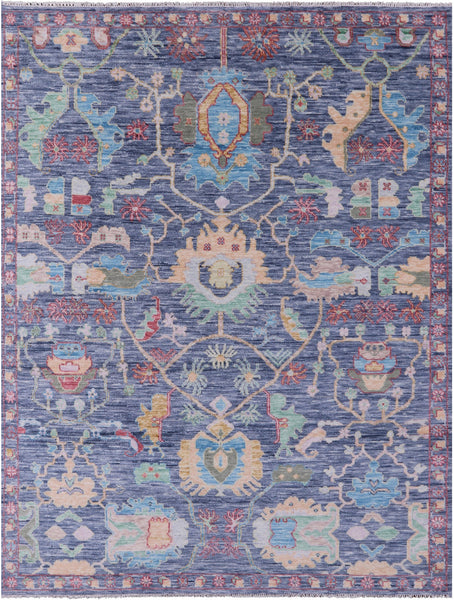 Grey Turkish Oushak Hand Knotted Wool Rug - 7' 11" X 10' 1" - Golden Nile