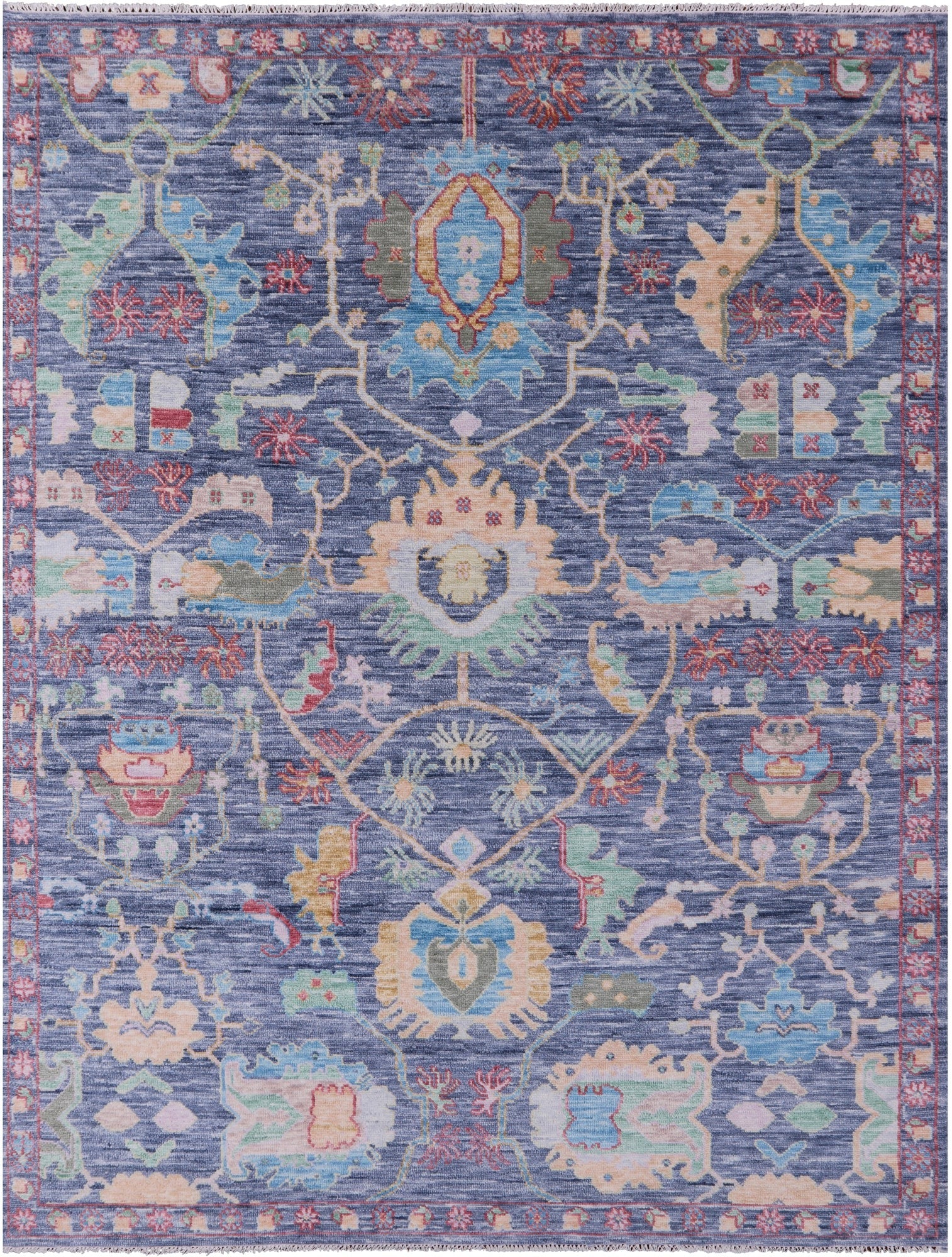 Grey Turkish Oushak Hand Knotted Wool Rug - 7' 11" X 10' 1" - Golden Nile