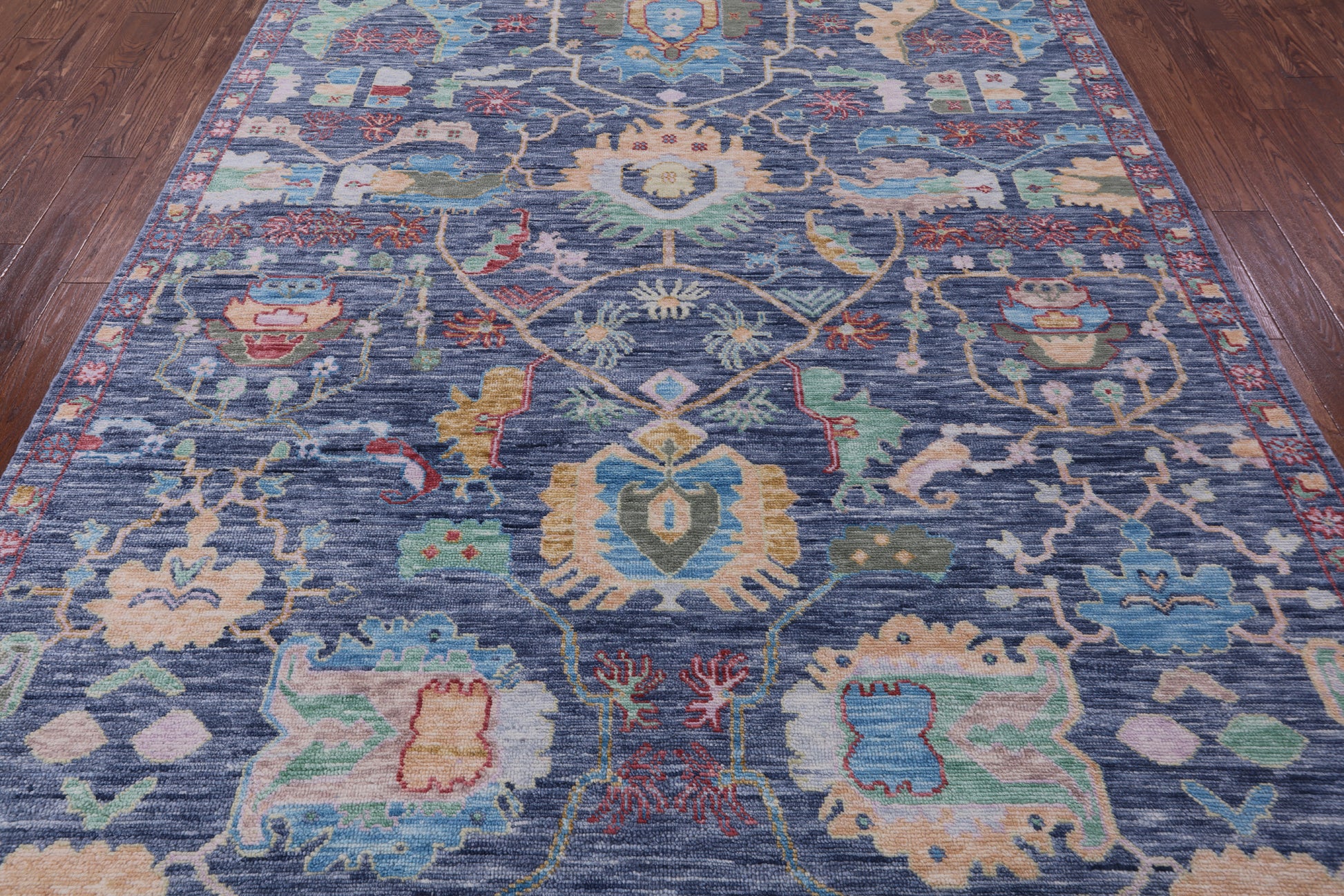 Grey Turkish Oushak Hand Knotted Wool Rug - 7' 11" X 10' 1" - Golden Nile