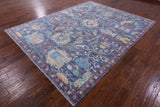 Grey Turkish Oushak Hand Knotted Wool Rug - 7' 11" X 10' 1" - Golden Nile