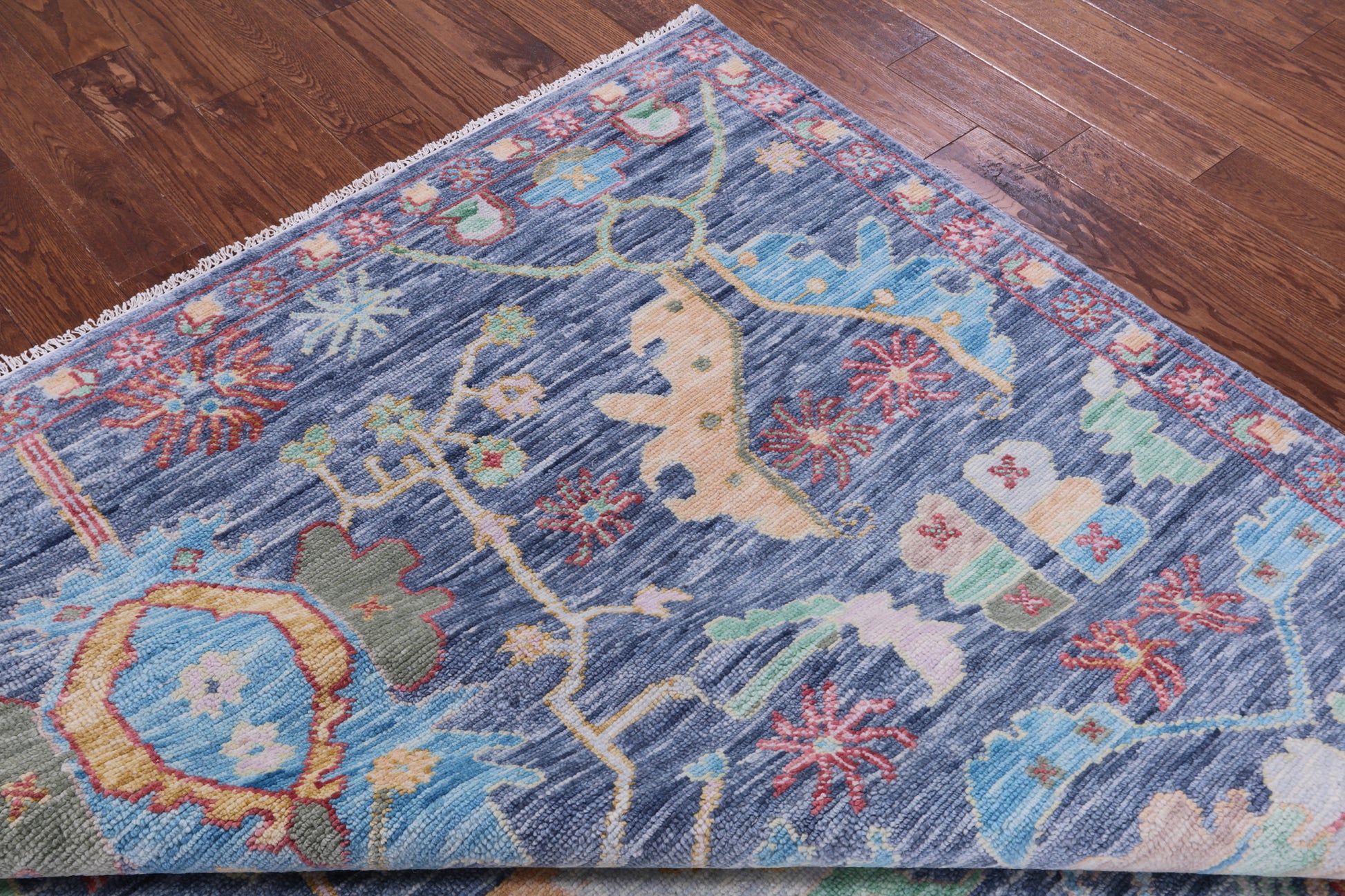 Grey Turkish Oushak Hand Knotted Wool Rug - 7' 11" X 10' 1" - Golden Nile