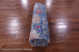 Blue Turkish Oushak Hand Knotted Wool Rug - 9' 0" X 11' 10" - Golden Nile