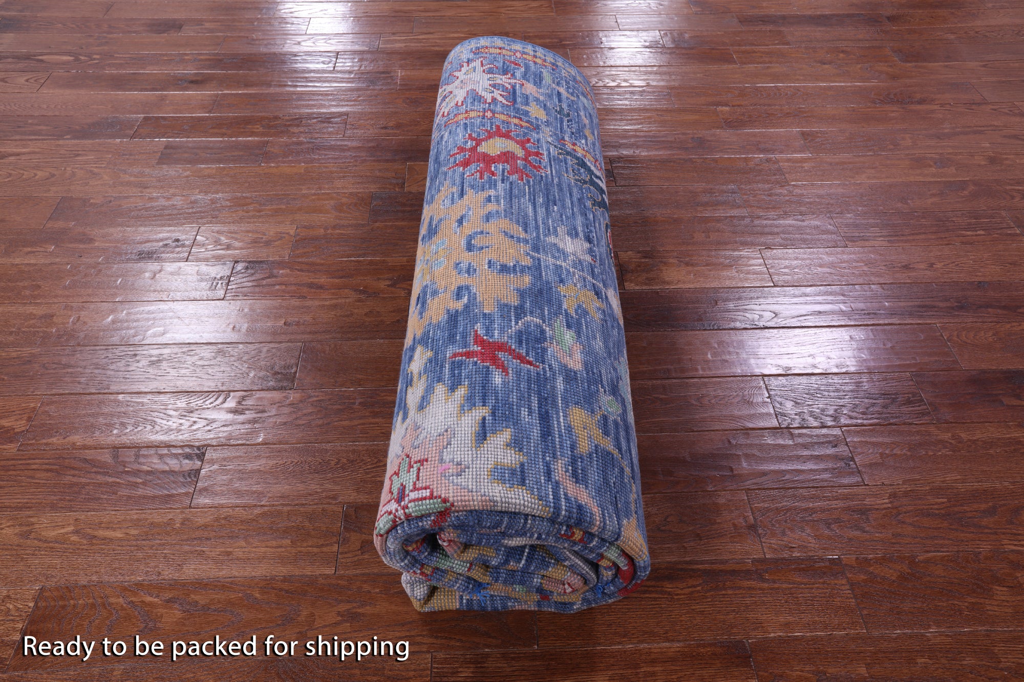 Blue Turkish Oushak Hand Knotted Wool Rug - 9' 0" X 11' 10" - Golden Nile