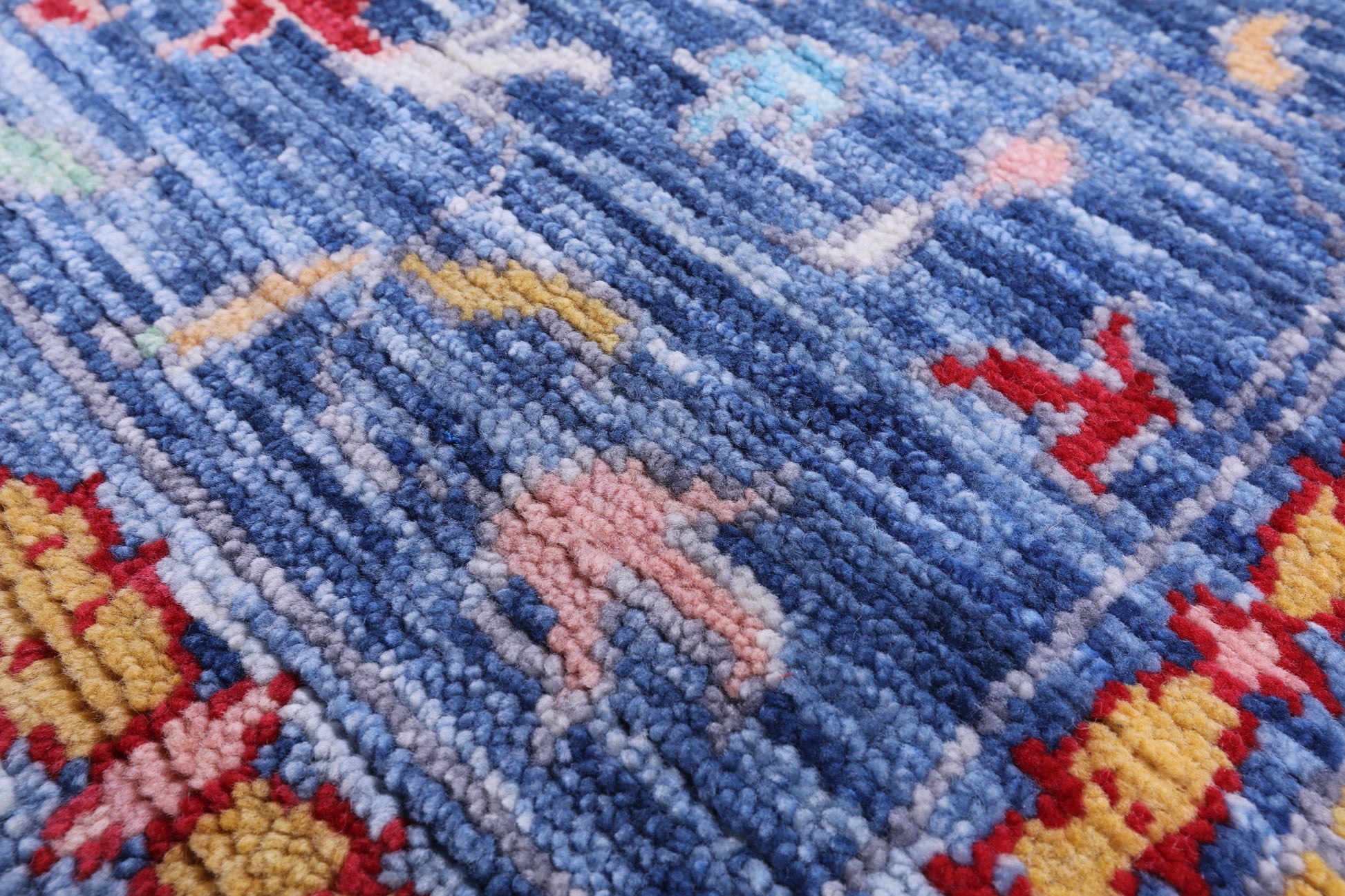Blue Turkish Oushak Hand Knotted Wool Rug - 9' 0" X 11' 10" - Golden Nile