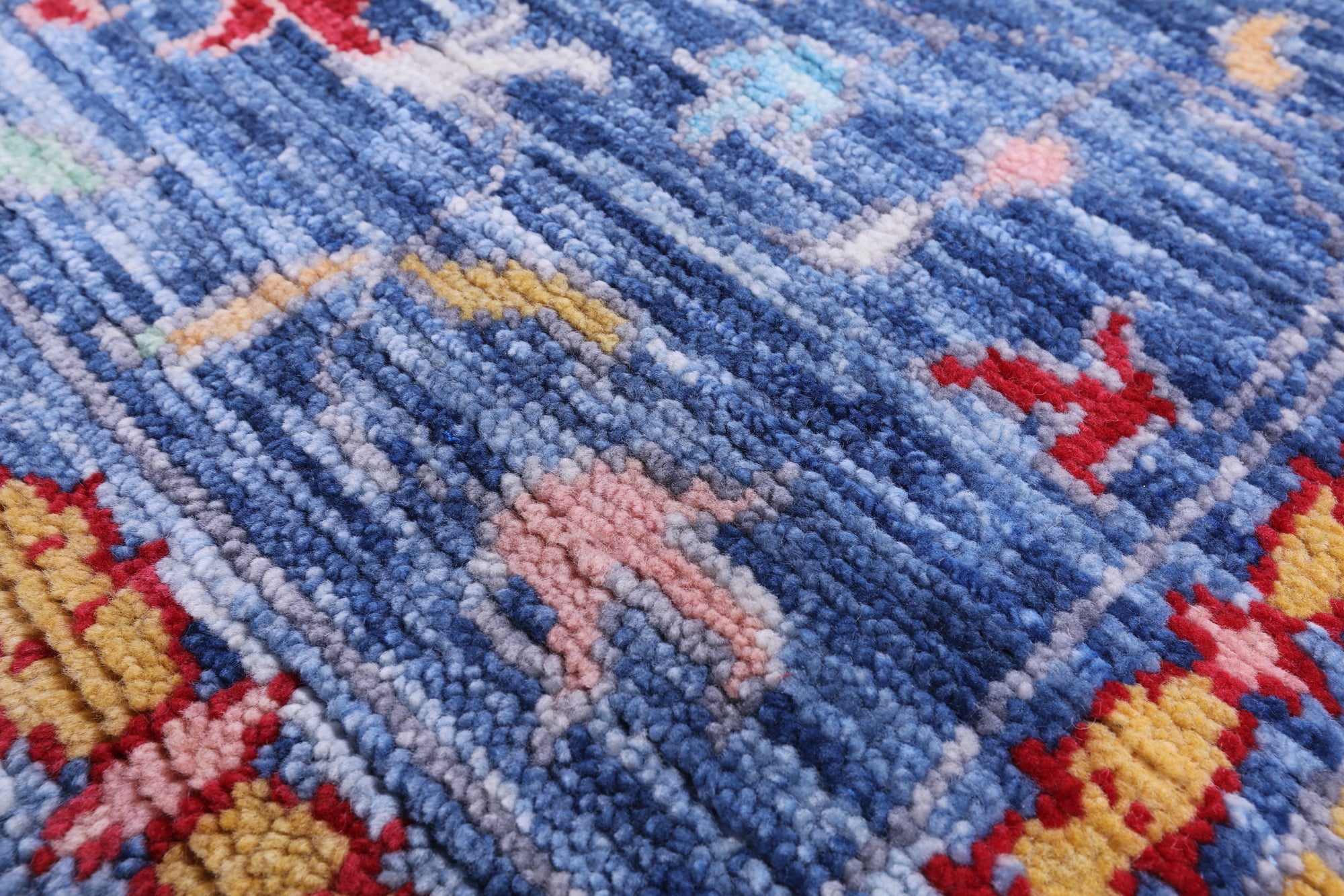 Blue Turkish Oushak Hand Knotted Wool Rug - 9' 0" X 11' 10" - Golden Nile
