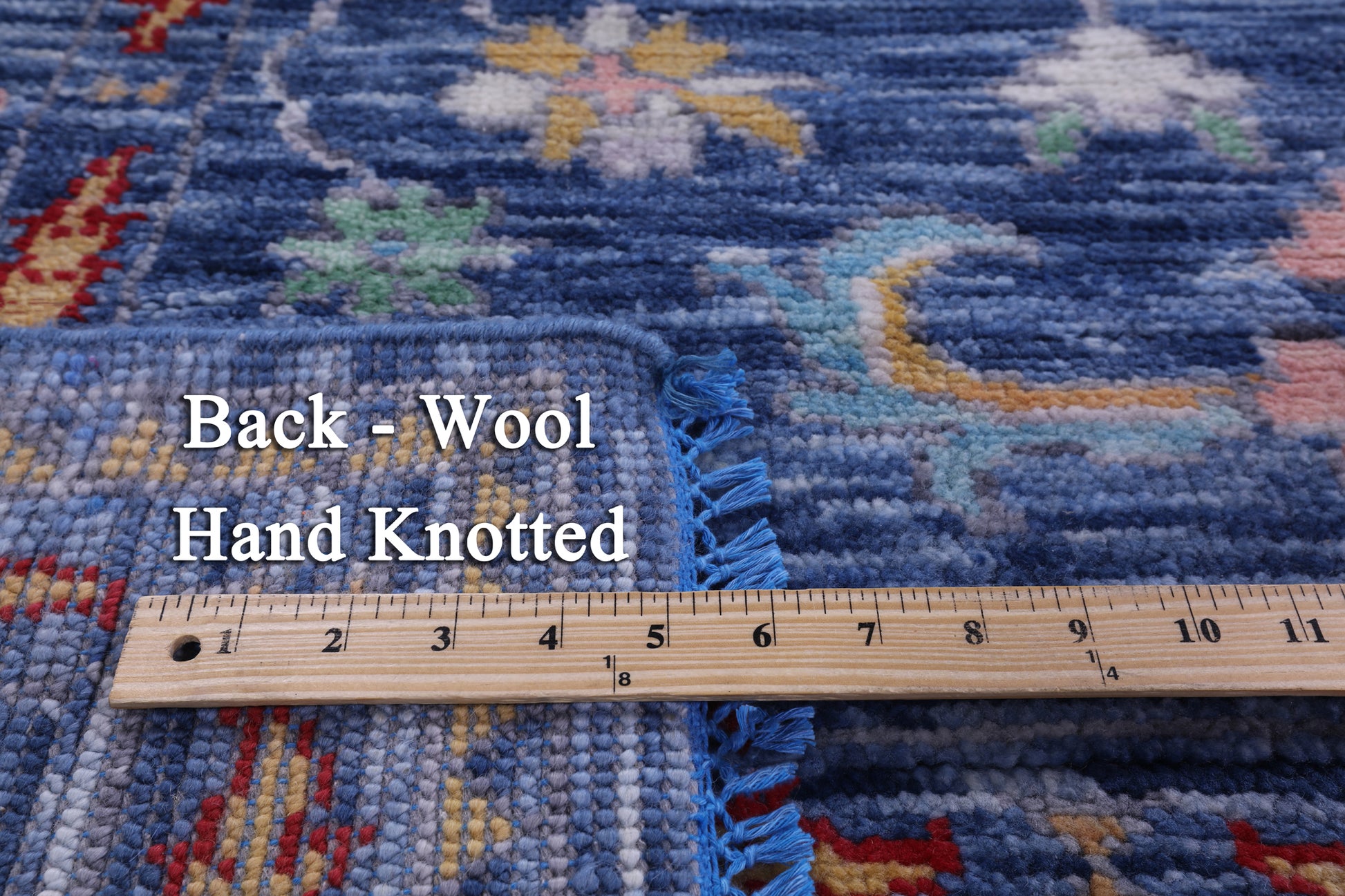 Blue Turkish Oushak Hand Knotted Wool Rug - 9' 0" X 11' 10" - Golden Nile