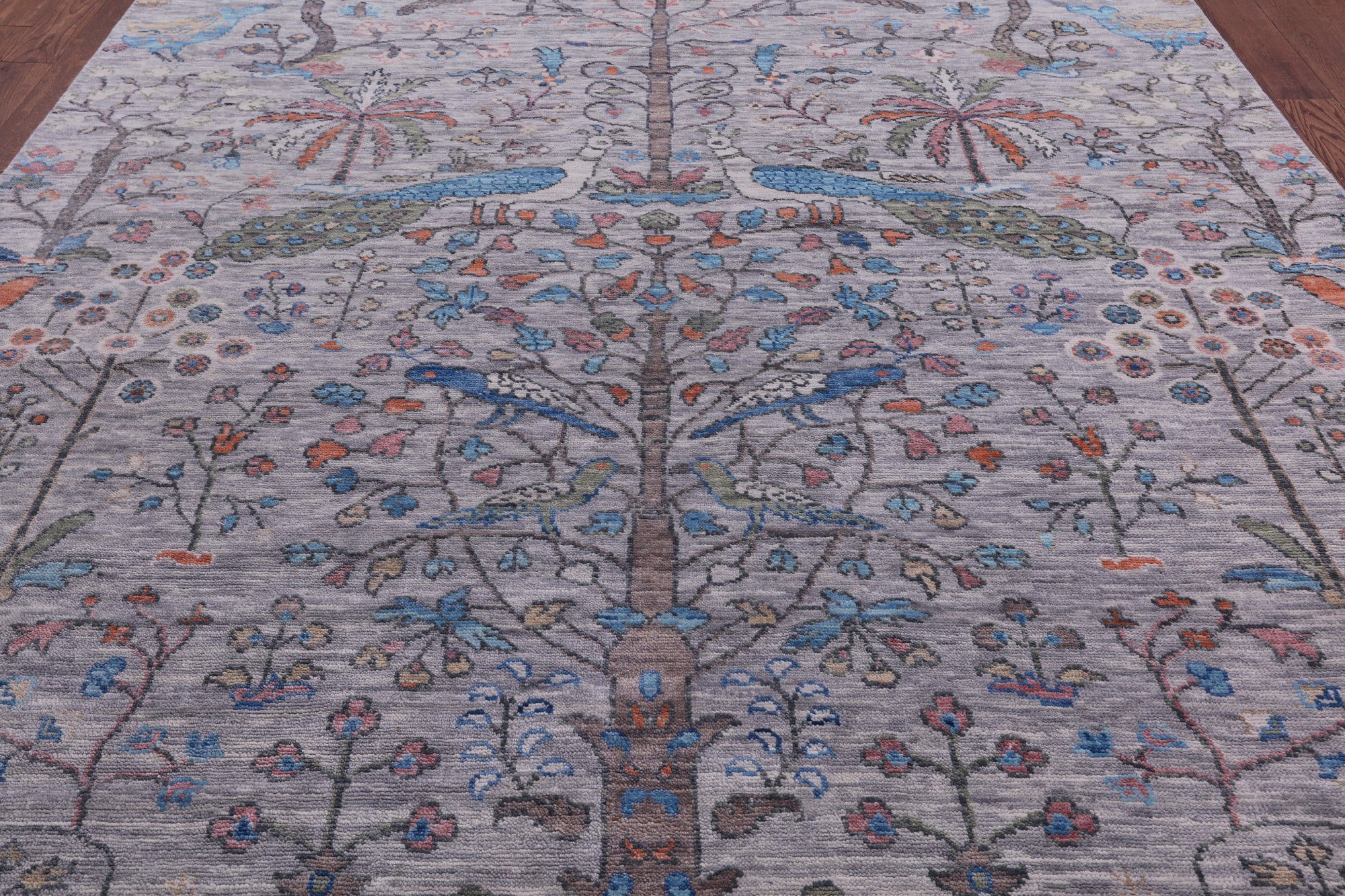 Grey Tree Of Life Persian Handmade Wool Rug - 9' 3" X 11' 10" - Golden Nile