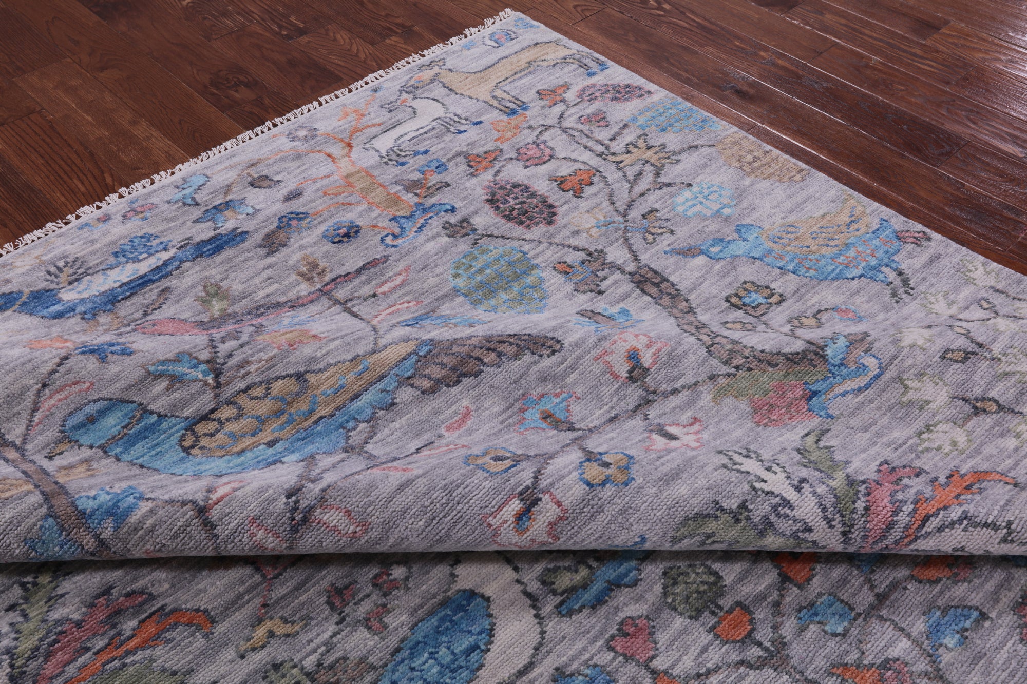 Grey Tree Of Life Persian Handmade Wool Rug - 9' 3" X 11' 10" - Golden Nile