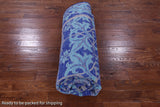 Blue William Morris Hand Knotted Wool Rug - 8' 10" X 12' 5" - Golden Nile
