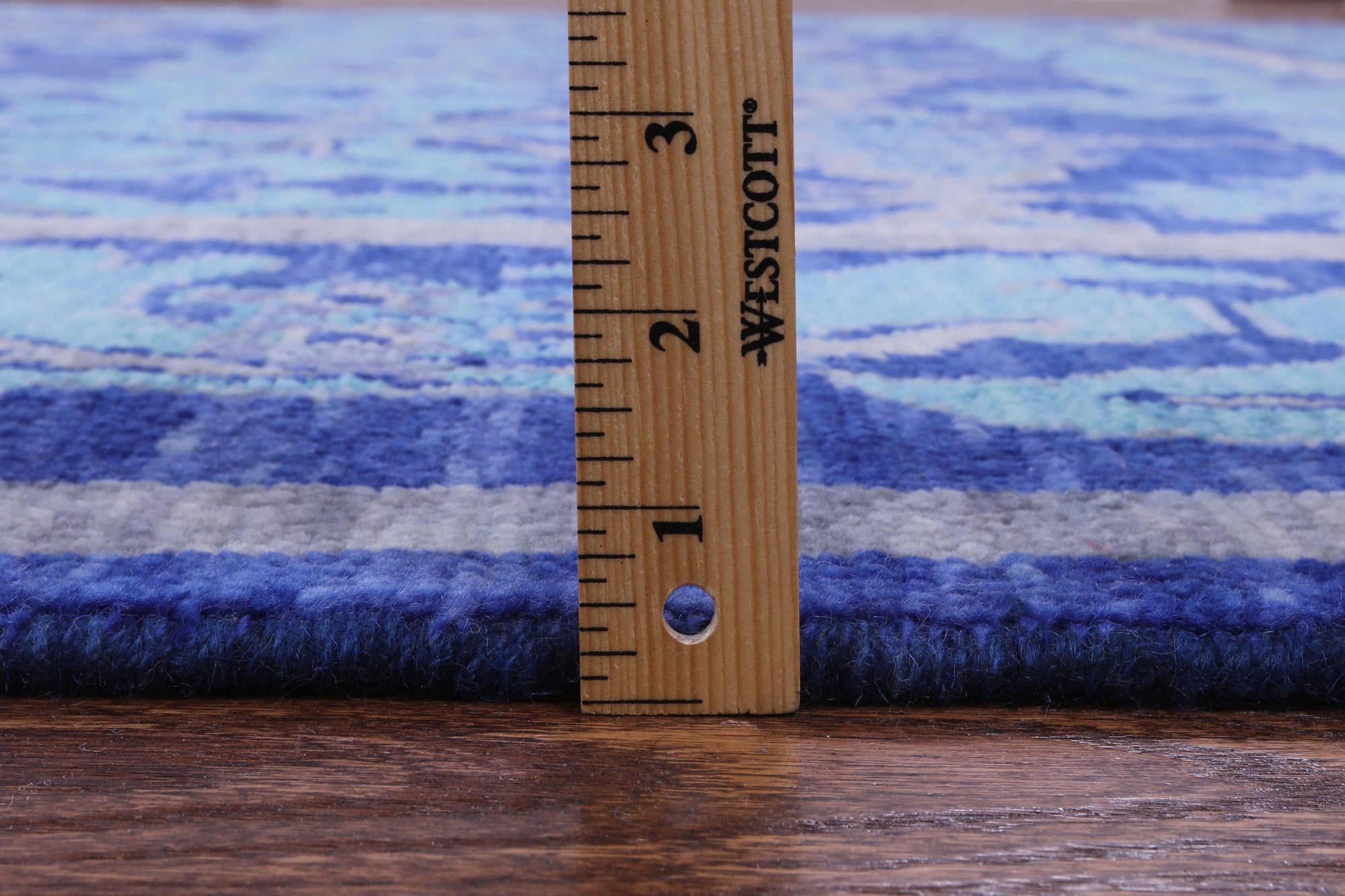 Blue William Morris Hand Knotted Wool Rug - 8' 10" X 12' 5" - Golden Nile
