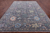 Grey Turkish Oushak Hand Knotted Wool Rug - 9' 3" X 12' 2" - Golden Nile