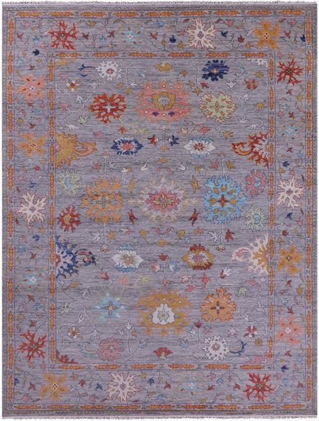 Grey Turkish Oushak Handmade Wool Rug - 9' 3" X 12' 2" - Golden Nile