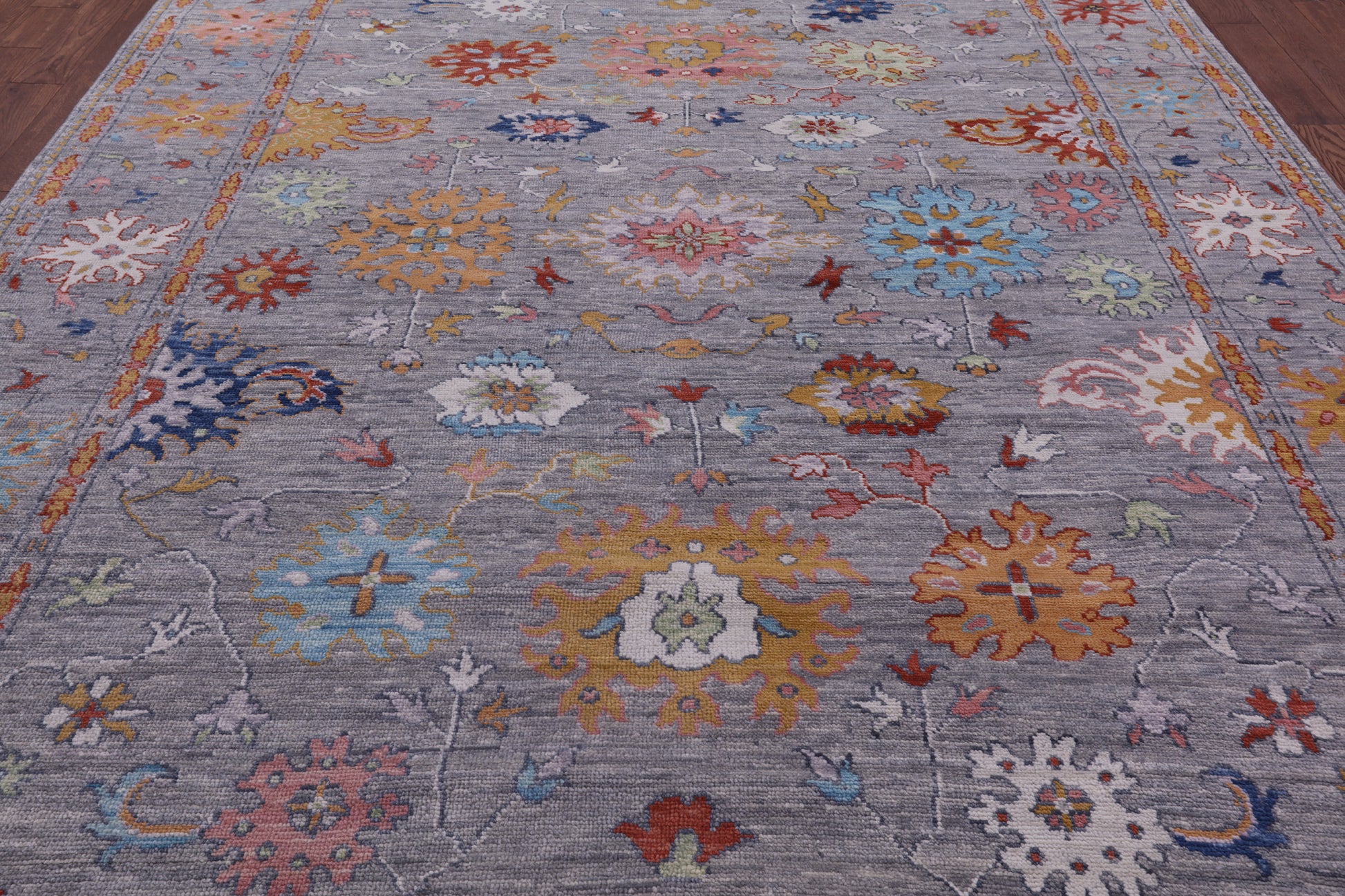 Grey Turkish Oushak Handmade Wool Rug - 9' 3" X 12' 2" - Golden Nile