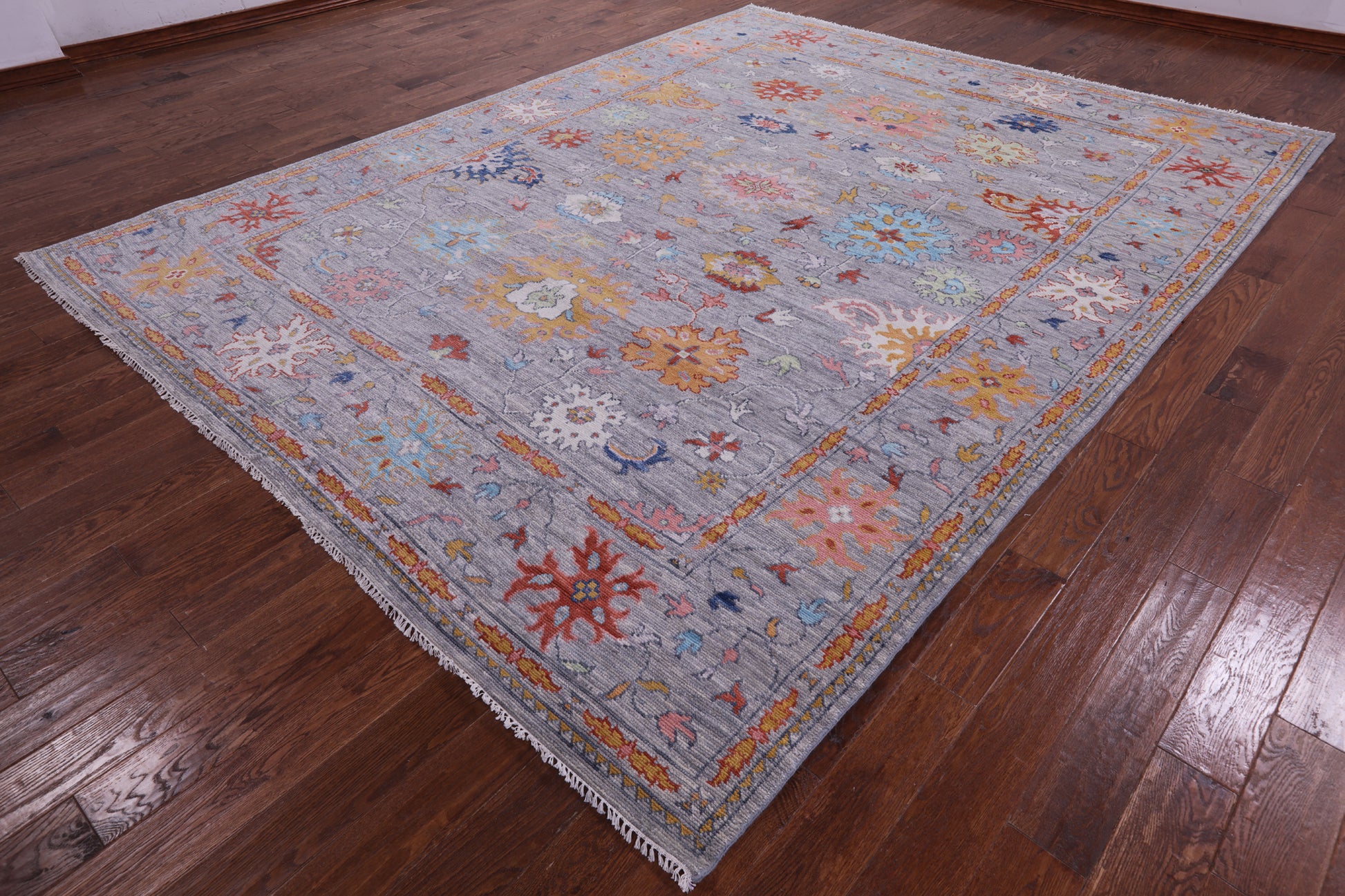 Grey Turkish Oushak Handmade Wool Rug - 9' 3" X 12' 2" - Golden Nile