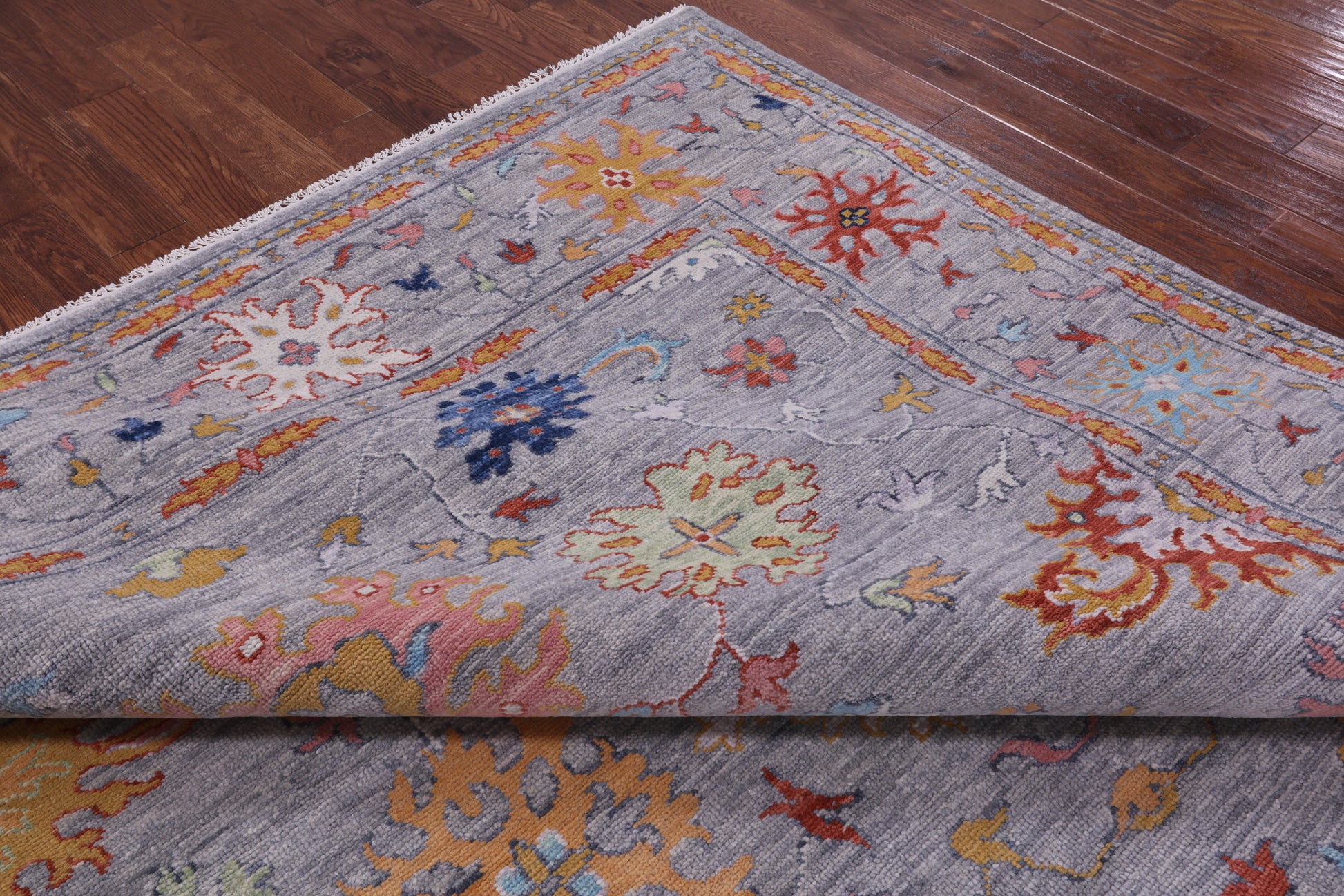 Grey Turkish Oushak Handmade Wool Rug - 9' 3" X 12' 2" - Golden Nile