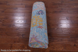 Blue Square Turkish Oushak Hand Knotted Wool Rug - 7' 11" X 8' 1" - Golden Nile