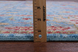 Blue Square Turkish Oushak Hand Knotted Wool Rug - 7' 11" X 8' 1" - Golden Nile