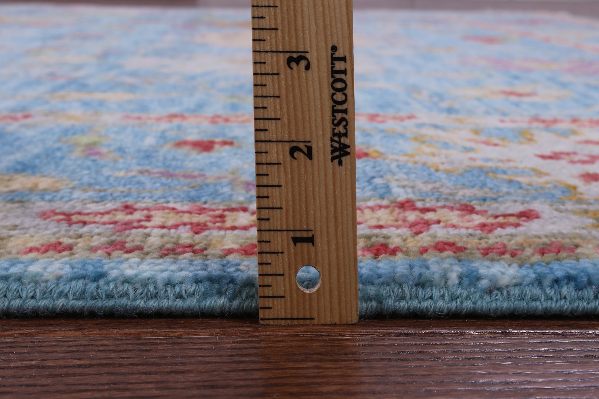 Blue Square Turkish Oushak Hand Knotted Wool Rug - 7' 11" X 8' 1" - Golden Nile