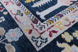Blue Turkish Oushak Hand Knotted Wool Rug - 8' 2" X 9' 6" - Golden Nile