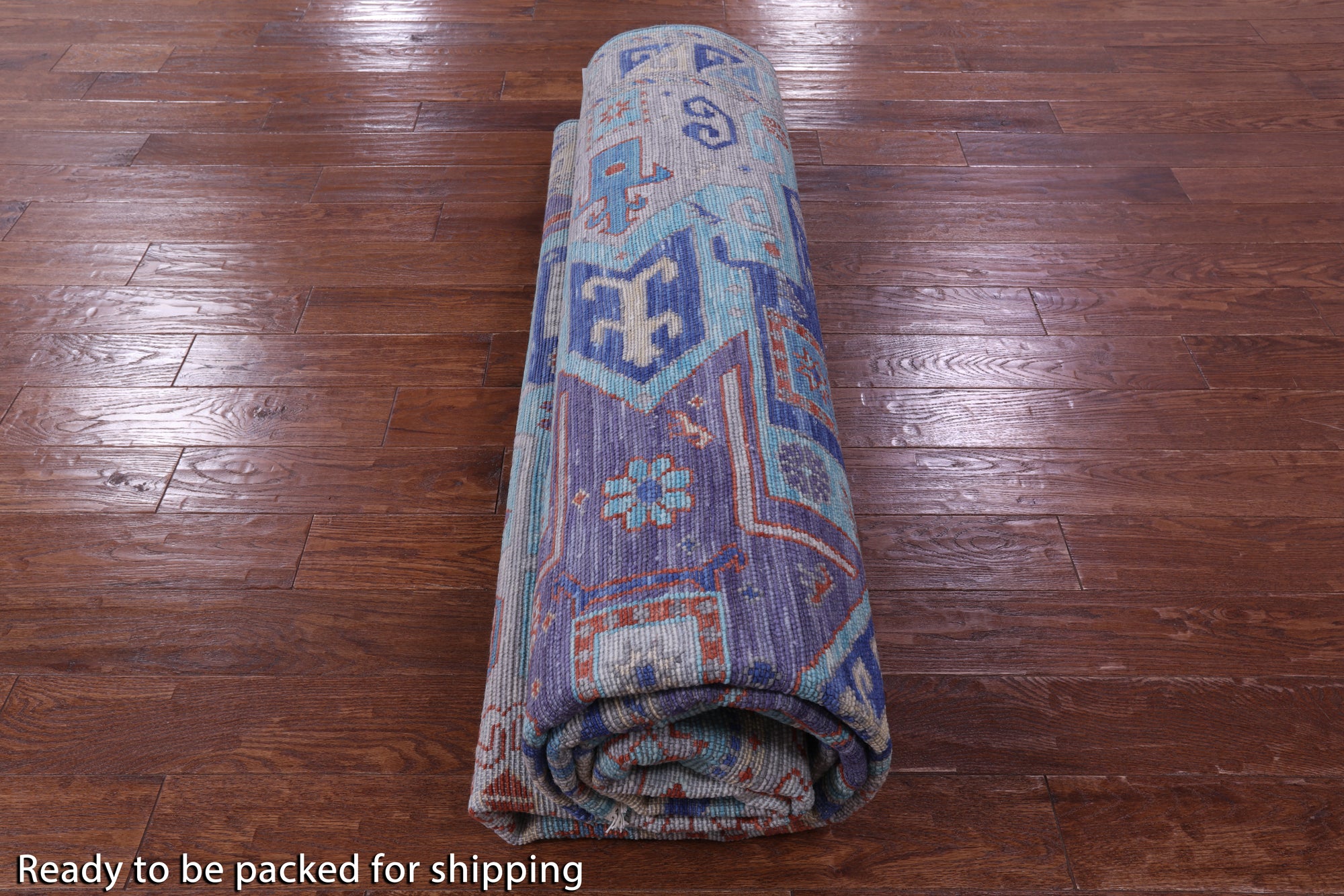 Blue Kazak Handmade Wool Rug - 9' 2" X 12' 0" - Golden Nile