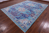 Blue Kazak Handmade Wool Rug - 9' 2" X 12' 0" - Golden Nile