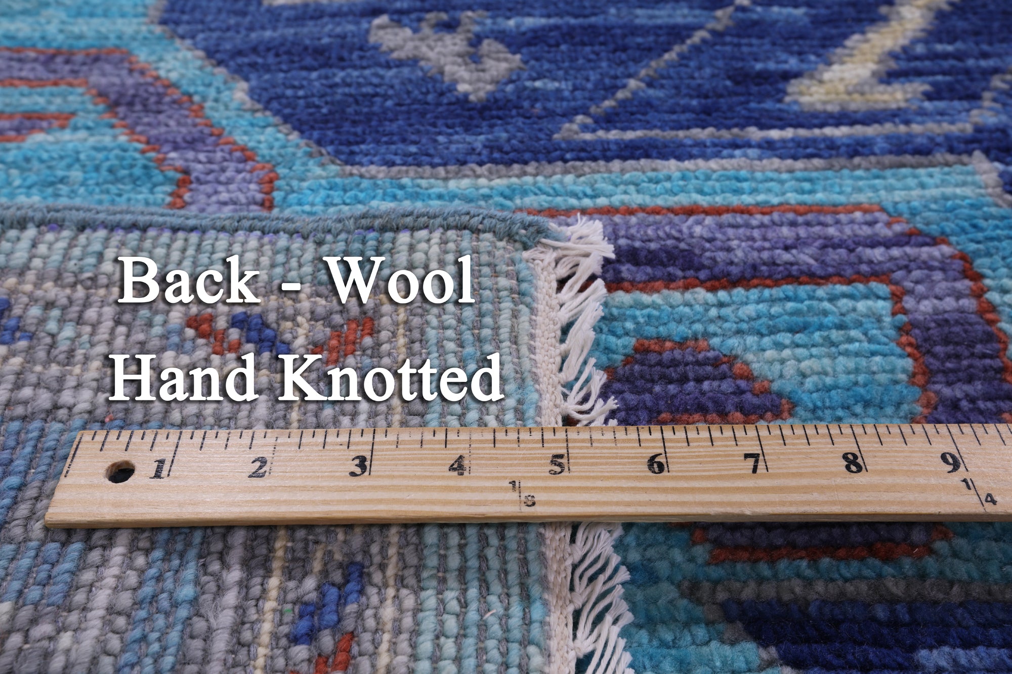 Blue Kazak Handmade Wool Rug - 9' 2" X 12' 0" - Golden Nile