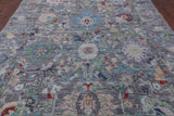 Grey Turkish Oushak Hand Knotted Wool Rug - 8' 11" X 12' 0" - Golden Nile