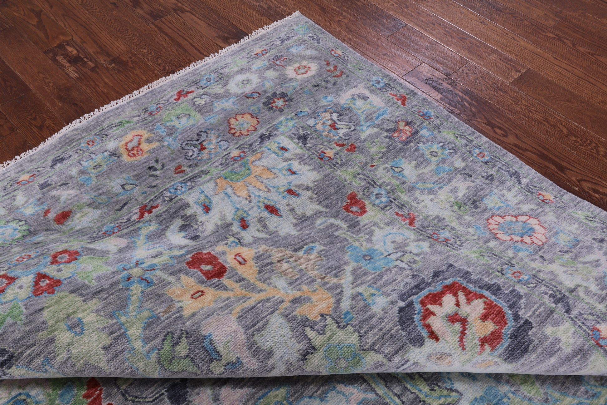 Grey Turkish Oushak Hand Knotted Wool Rug - 8' 11" X 12' 0" - Golden Nile