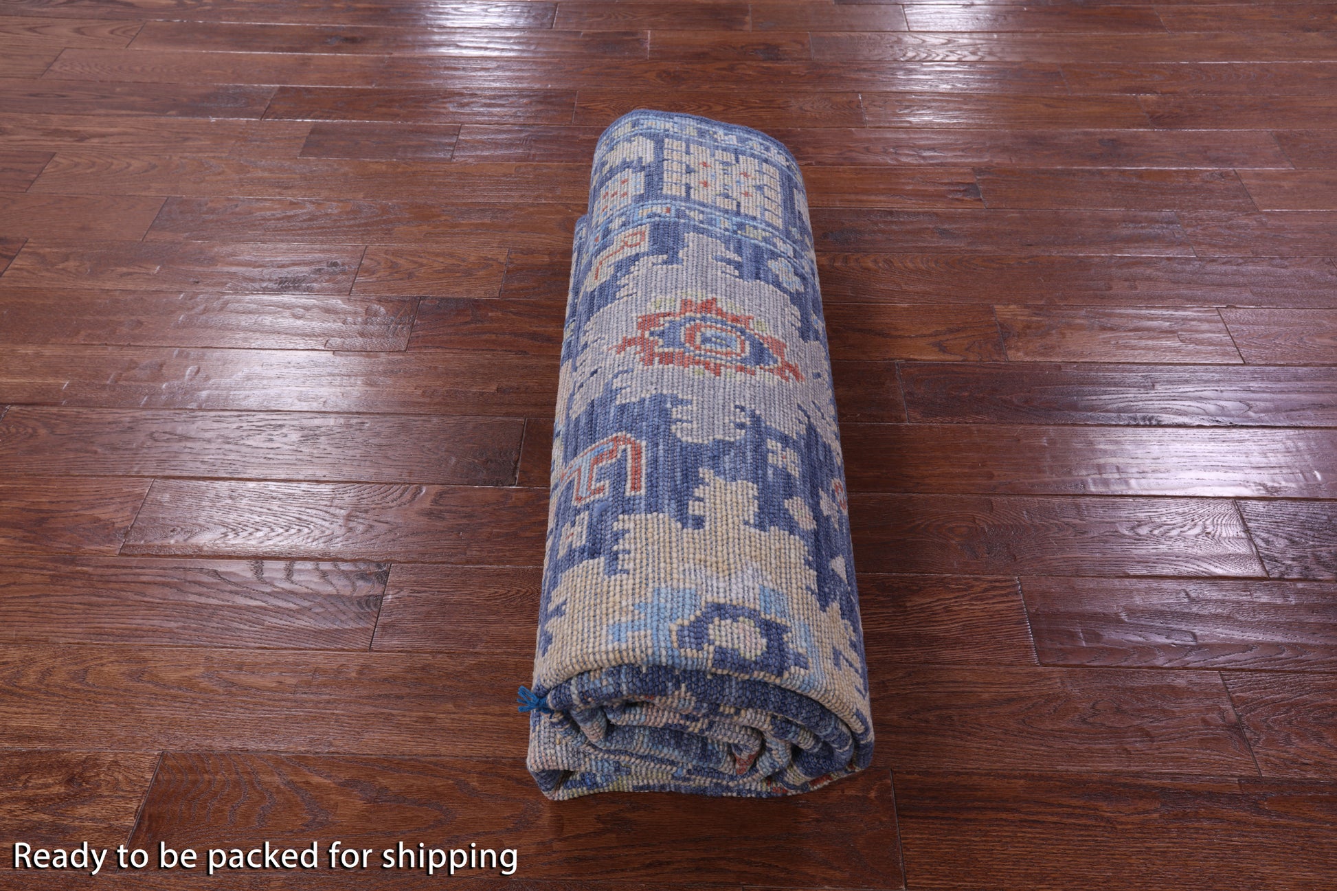 Blue Turkish Oushak Hand Knotted Wool Rug - 6' 3" X 9' 5" - Golden Nile