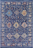 Blue Turkish Oushak Hand Knotted Wool Rug - 6' 3" X 9' 5" - Golden Nile