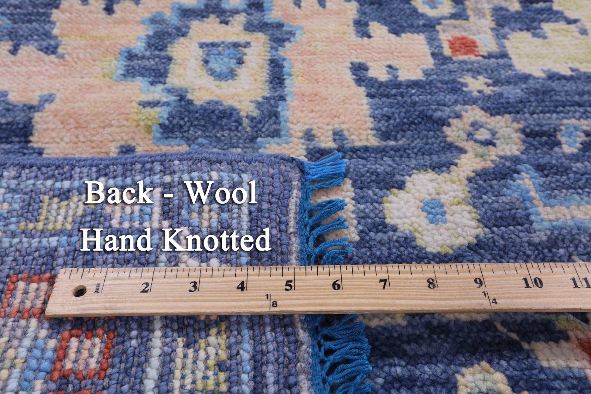 Blue Turkish Oushak Hand Knotted Wool Rug - 6' 3" X 9' 5" - Golden Nile