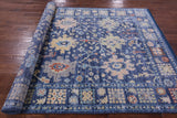 Blue Turkish Oushak Hand Knotted Wool Rug - 6' 3" X 9' 5" - Golden Nile