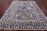 Grey Turkish Oushak Hand Knotted Wool Rug - 9' 0" X 12' 0" - Golden Nile