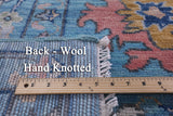Blue Turkish Oushak Hand Knotted Wool Rug - 9' 10" X 13' 8" - Golden Nile