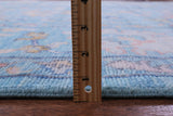 Blue Turkish Oushak Hand Knotted Wool Rug - 9' 10" X 13' 8" - Golden Nile