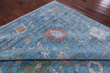 Blue Turkish Oushak Hand Knotted Wool Rug - 9' 10" X 13' 8" - Golden Nile