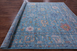 Blue Turkish Oushak Hand Knotted Wool Rug - 9' 10" X 13' 8" - Golden Nile