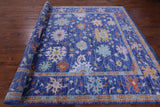 Blue Turkish Oushak Hand Knotted Wool Rug - 8' 11" X 12' 3" - Golden Nile