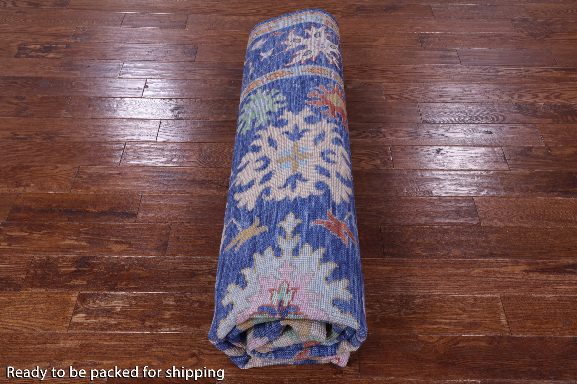 Blue Turkish Oushak Hand Knotted Wool Rug - 8' 11" X 12' 3" - Golden Nile